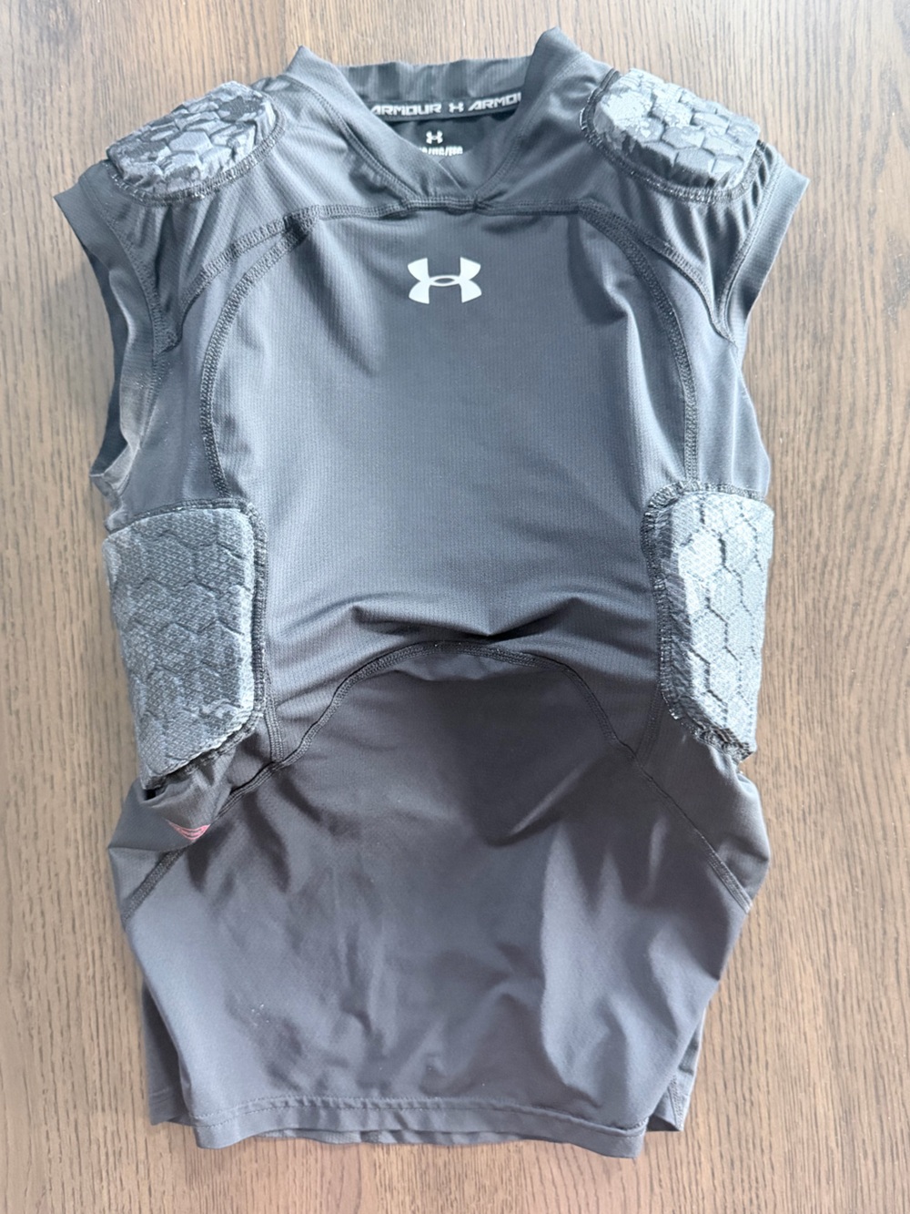 Under Armour Gray and Black Football Youth XL Protective Padded Shirt